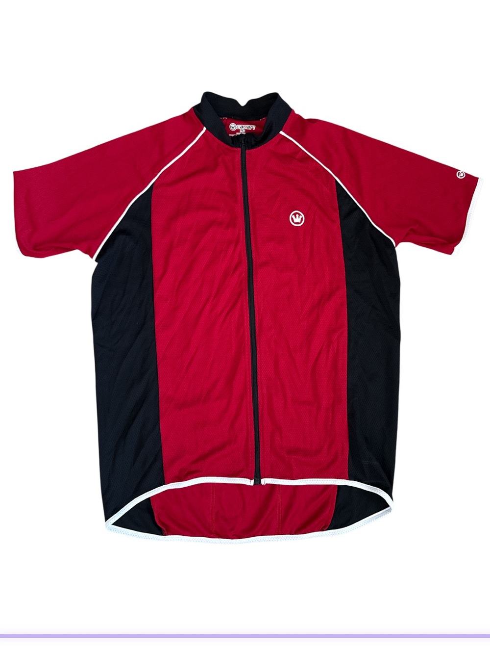 Canari Men’s Cycling Jersey - Red/Black Full Zip Short Sleeve, Size Medium